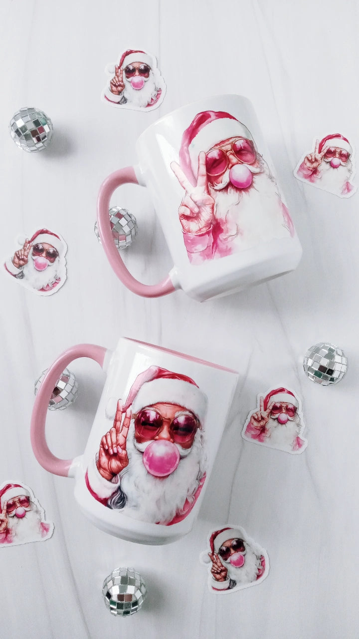 Bubble Gum Santa Mug