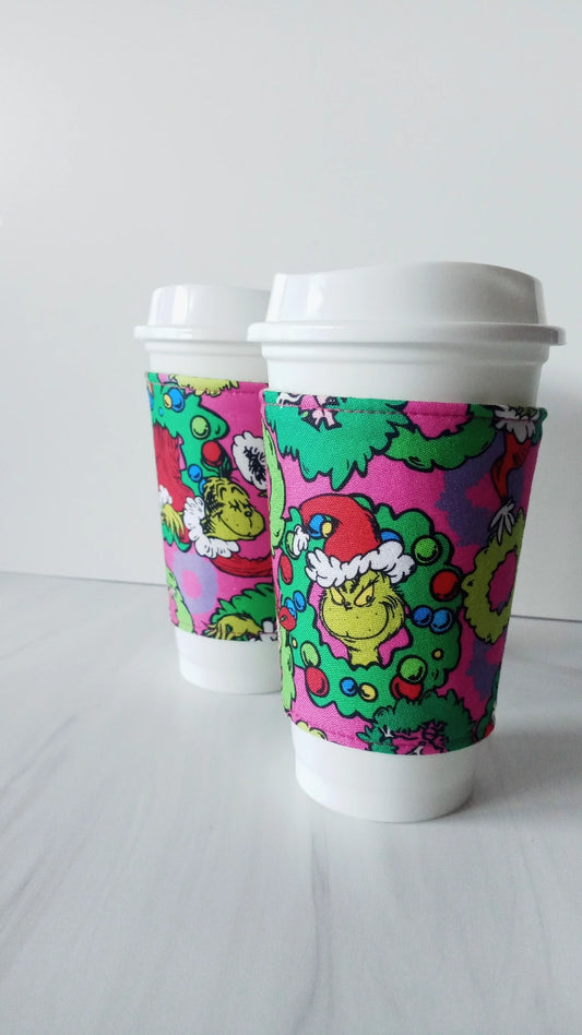 Grinchy Reversible Cup Sleeve + Cup