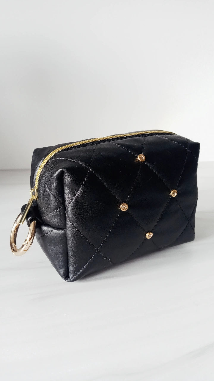 Studded Bag Charm in Onyx