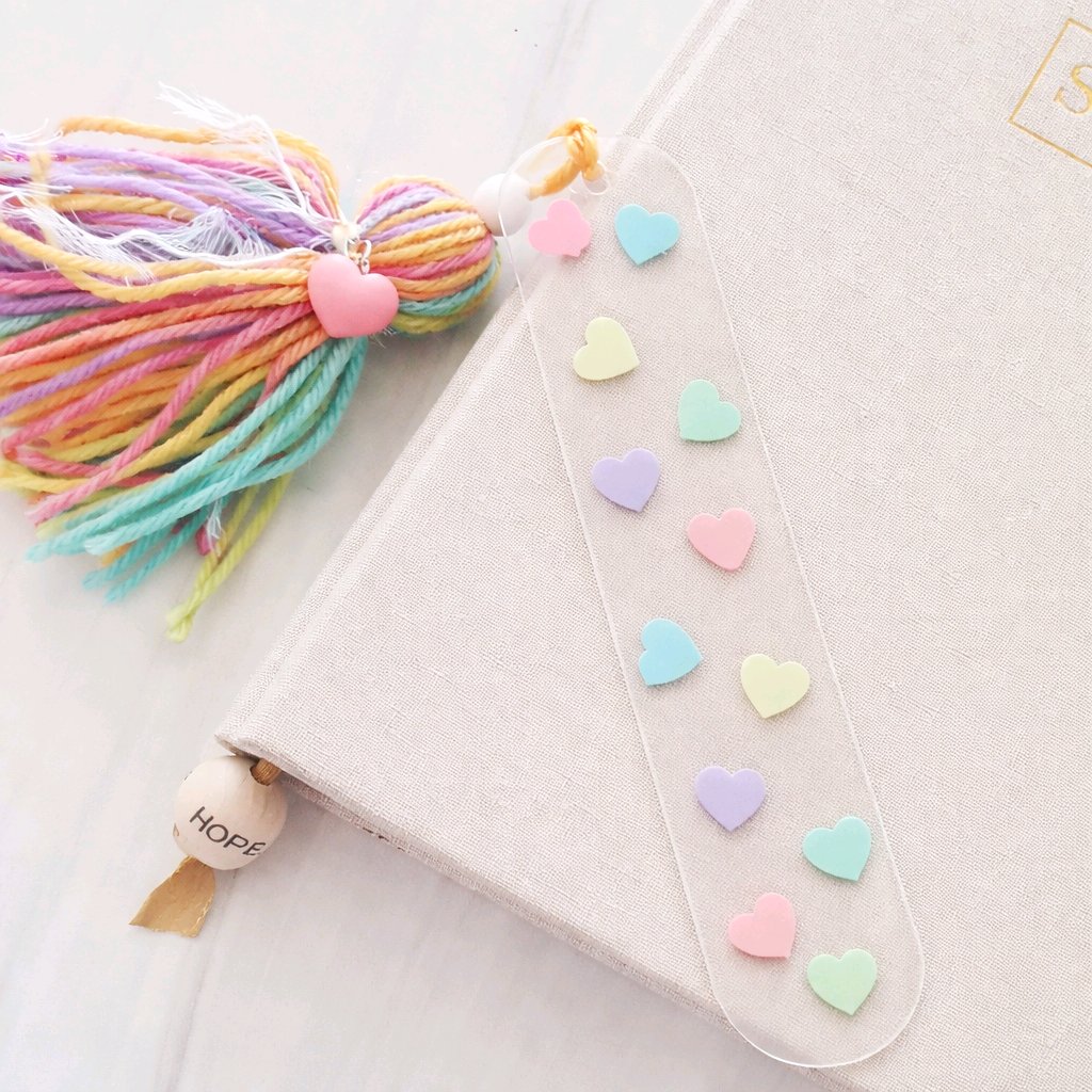 Sweet Hearts Acrylic Slim Bookmarker