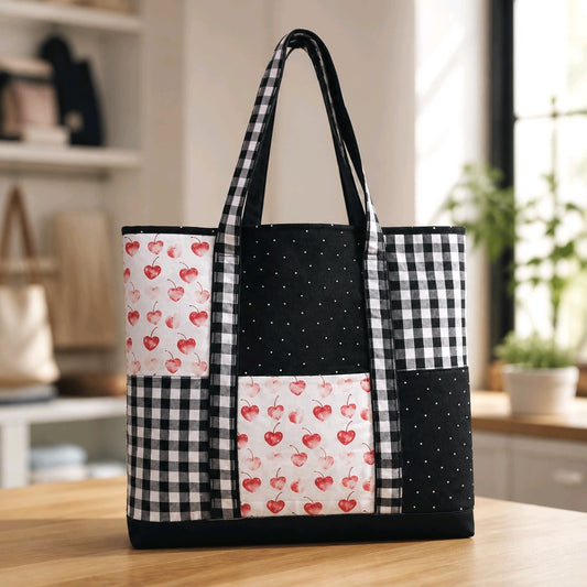 Cherry Patchwork Tote