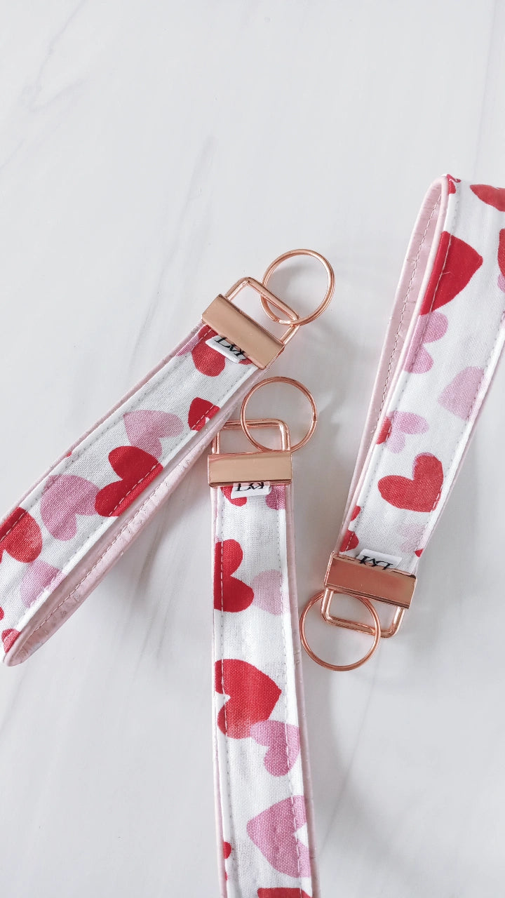 Confetti Hearts Key Fob