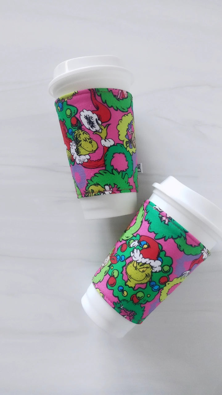 Grinchy Reversible Cup Sleeve + Cup