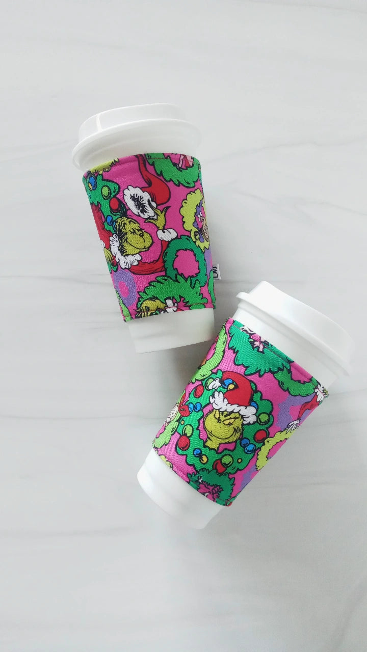 Grinchy Reversible Cup Sleeve + Cup