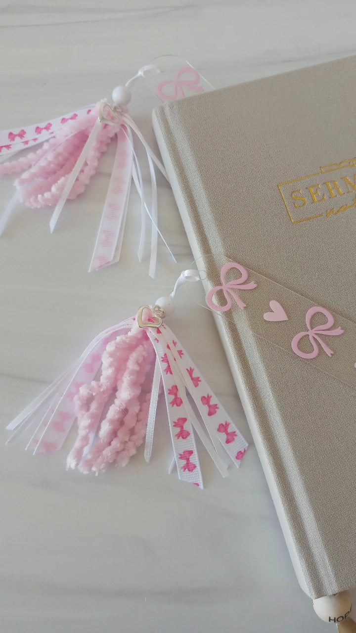 Hearts & Bows Acrylic Slim Bookmarker