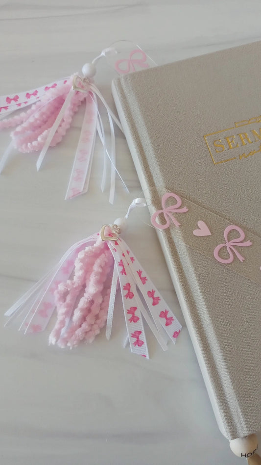Hearts & Bows Acrylic Slim Bookmarker