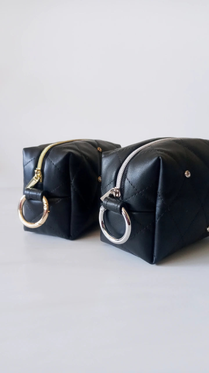 Studded Bag Charm in Onyx