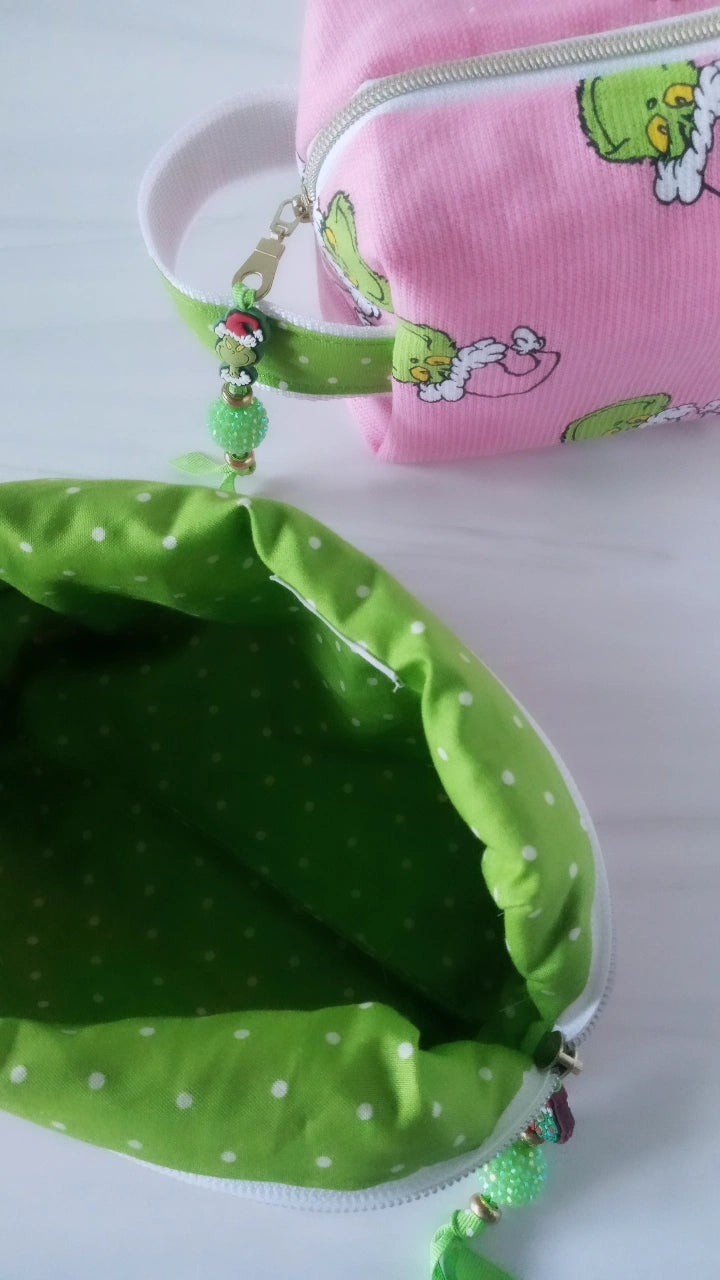 Pink & Green Grinchy Boxy Carry-all
