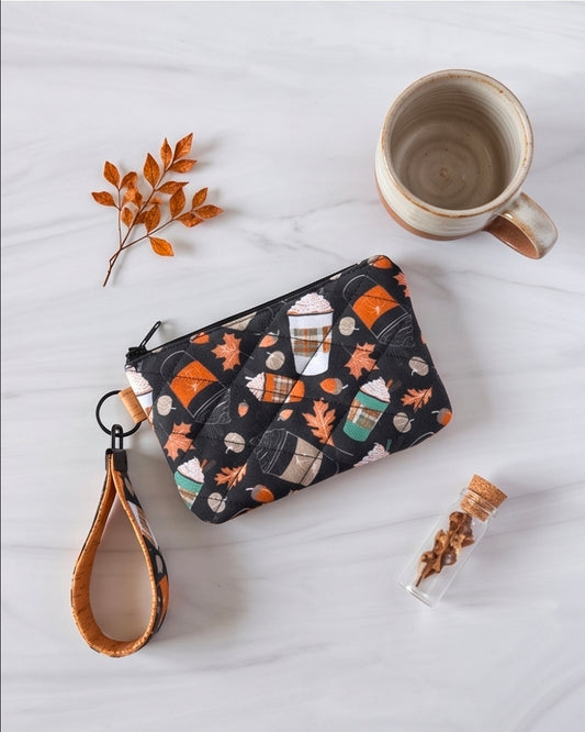 Latte's & Leaves Mini Pouch with fob
